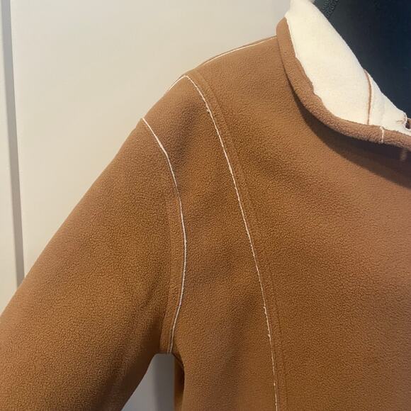 Susan Graver Weekend  Fleece  Sherpa Coat jacket Large button down pockets - Picture 9 of 14